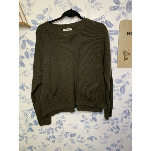 Madewell Olive Green Scoop Neck Sweater Size XL - Picture 8 of 8